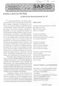 Estela Socías Muñoz, la liberación literaria pasado los 50.