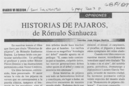 Historias de pájaros, de Rómulo Sanhueza