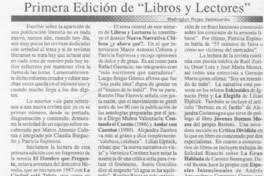 Primera edición de "Libros y lectores"