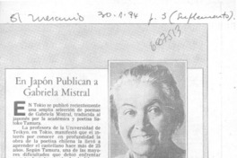 En Japón publican a Gabriela Mistral