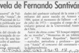 Reeditan novela de Fernando Santiván.