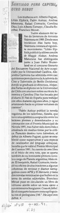 Santiago pena capital, otro debut.