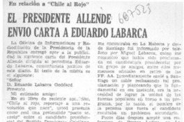 El presidente Allende envió carta a Eduardo Labarca