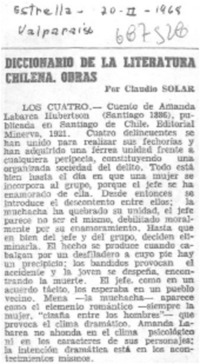 Diccionario de la literatura chilena. Obras