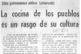 La cocina de los pueblos es un rasgo de su cultura.