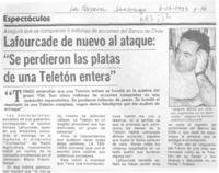 Lafourcade de nuevo al ataque: "Se perdieron las platas de una Teletón entera".