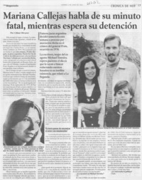 Mariana Callejas habla de su minuto fatal, mientras espera su detención : [entrevista]
