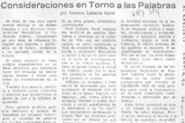 Consideraciones en torno a las palabras