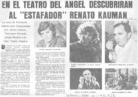 En el Teatro del Angel descubrirán al "Estafador" Renato Kauman.
