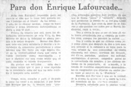 Para don Enrique Lafourcade...