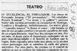 Su excelencia, el embajador