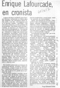 Enrique Lafourcade, en cronista