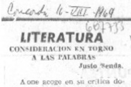 Consideración en torno a las palabras