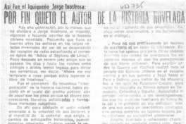 Por fin quieto el autor de la historia novelada