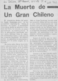 La Muerte de un gran chileno.