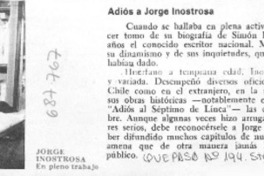 Adiós a Jorge Inostrosa.