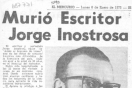 Murió escritor Jorge Inostrosa.