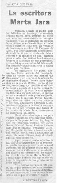 La escritora Marta Jara