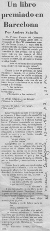 Un libro premiado en Barcelona