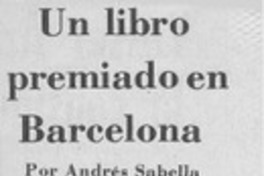 Un libro premiado en Barcelona