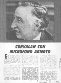 Corvalán con micrófono abierto