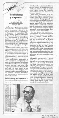 Tradiciones y rupturas.