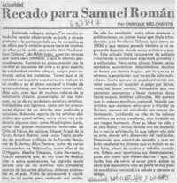 Recado para Samuel Román