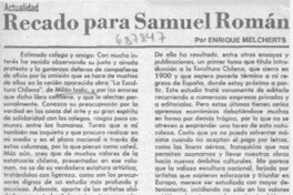 Recado para Samuel Román