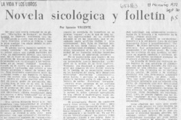 Novela sicológica y folletín
