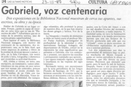 Gabriela, voz centenaria