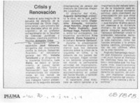 Crisis y renovación.