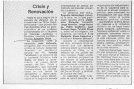 Crisis y renovación.