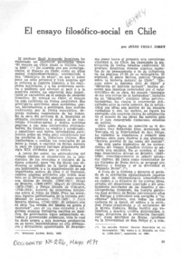 El ensayo filosófico-social en Chile