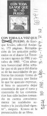 Con toda la voz que puedo.