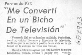 Me convertí en un bicho de televisión".