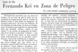 Fernando Kri en zona de peligro