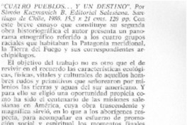 Cuatro pueblos -- y un destino"