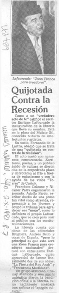 Quijotada contra la recesión.