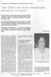 "En Chile me han silenciado durante 10 años"