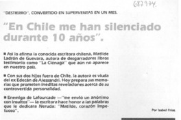 "En Chile me han silenciado durante 10 años"