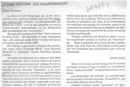 Cómo vestían los enamorados?