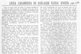 Luisa Casanueva de Schlager (Luisa Kneer)