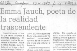 Emma Jauch, poeta de la realidad trascendente