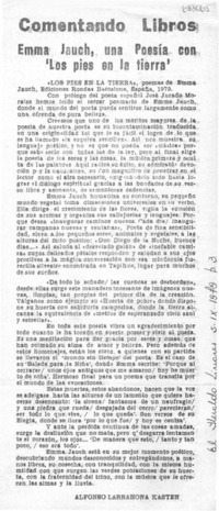 Emma Jauch, una poesía con "Los pies en la tierra"