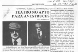 Teatro no apto para avestruces : [entrevista]
