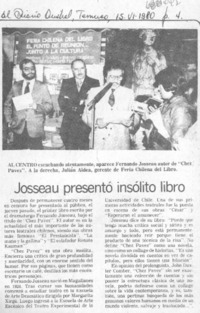 Josseau presentó insólito libro.
