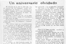Un aniversario olvidado