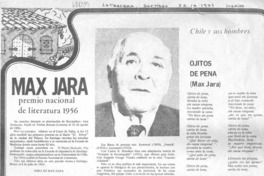 Max Jara Premio Nacional de Literatura 1956.