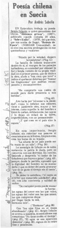 Poesía chilena en Suecia