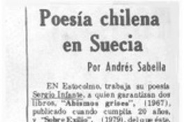 Poesía chilena en Suecia